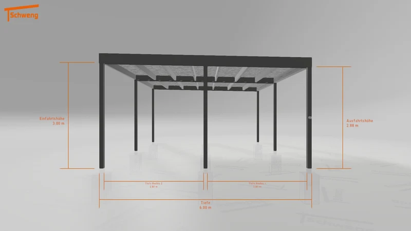 #DE Schweng Flachdachcarport C600+ (ID 857v8r)