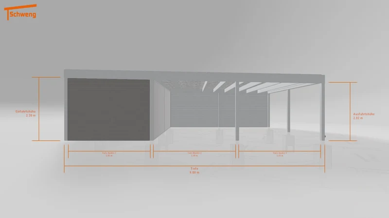 #DE Schweng Flachdachcarport C600+ (ID w3y273)