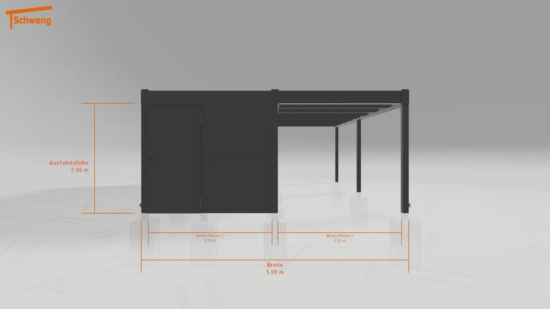 #DE Schweng Flachdachcarport C600 (ID 33pn7g)