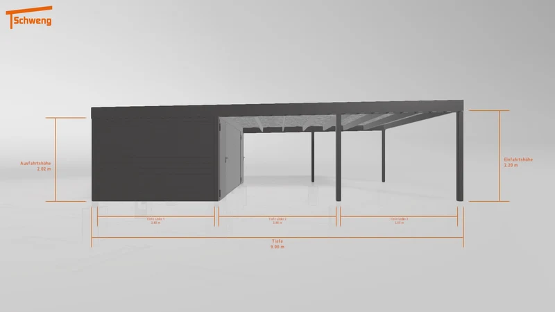 #DE Schweng Flachdachcarport C600 (ID v49b8y) #MTG