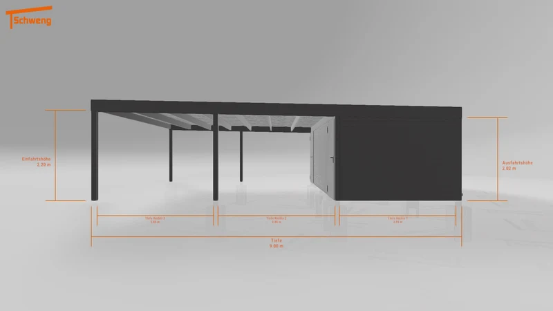 #DE Schweng Flachdachcarport C600 (ID v49b8y) #MTG