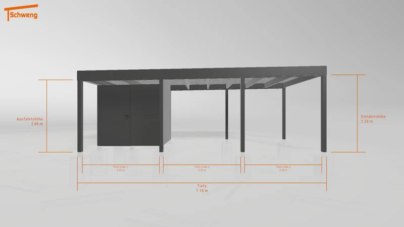 #DE Schweng Flachdachcarport C600+ (ID 5m93b3)