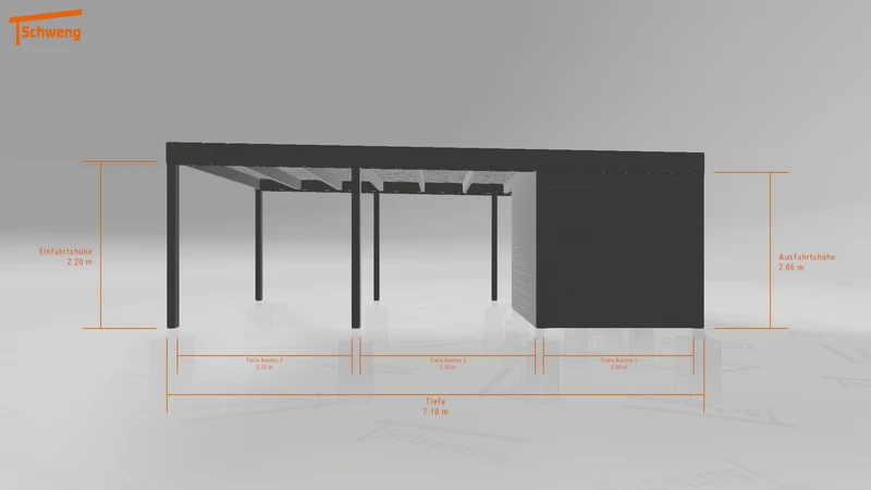 #DE Schweng Flachdachcarport C600+ (ID 5m93b3)