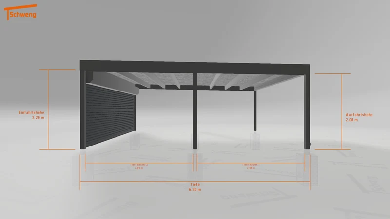 #DE Schweng Flachdachcarport C600+ (ID rjr2mm) #MTG