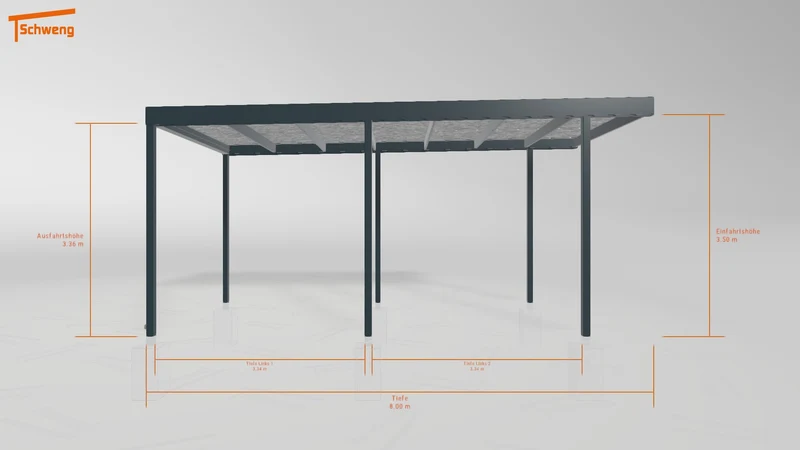 #DE Schweng Flachdachcarport C600 (ID zbx3y4)