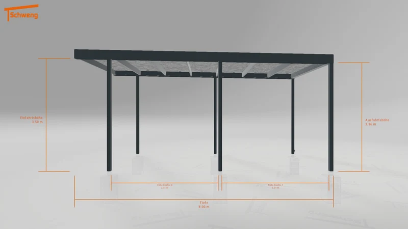 #DE Schweng Flachdachcarport C600 (ID zbx3y4)