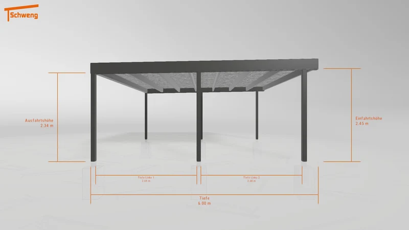 #DE Schweng Flachdachcarport C600+ (ID 775yj5)