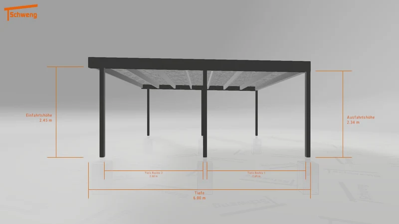 #DE Schweng Flachdachcarport C600+ (ID 775yj5)