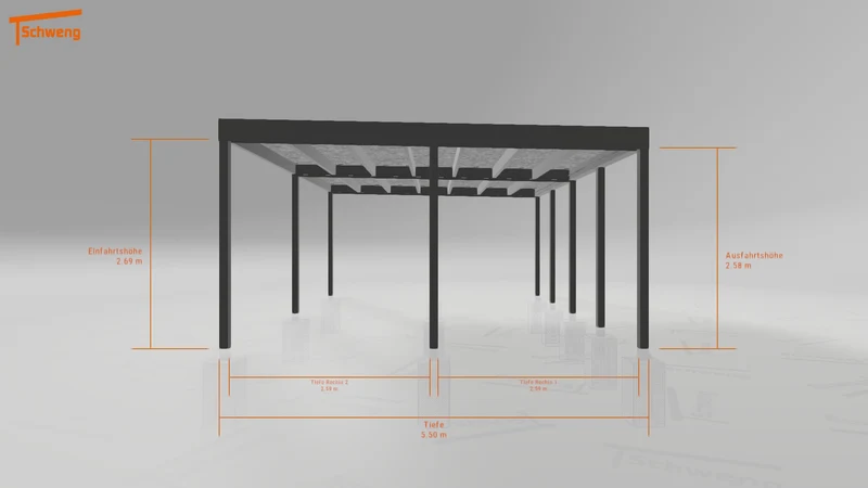 #DE Schweng Flachdachcarport C600+ (ID 7753q8) #MTG