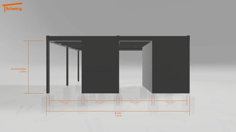 #DE Schweng Flachdachcarport C600+ (ID pbq58y) #MTG