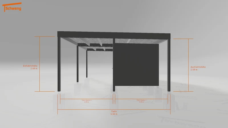 #DE Schweng Flachdachcarport C600+ (ID pbq58y) #MTG