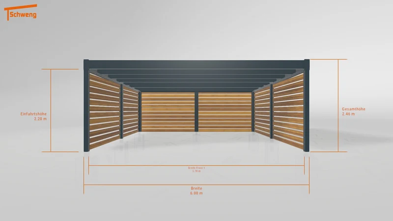 #DE Schweng Flachdachcarport C600+ (ID k2rw95)