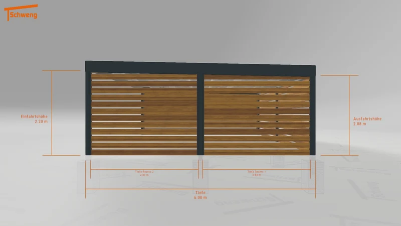 #DE Schweng Flachdachcarport C600+ (ID k2rw95)