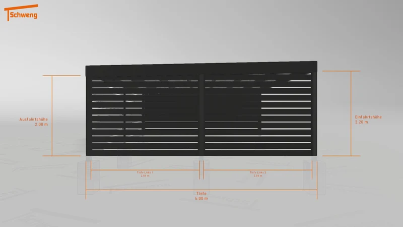 #DE Schweng Flachdachcarport C600+ (ID qd29xk)