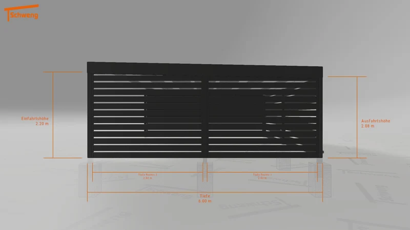#DE Schweng Flachdachcarport C600+ (ID qd29xk)