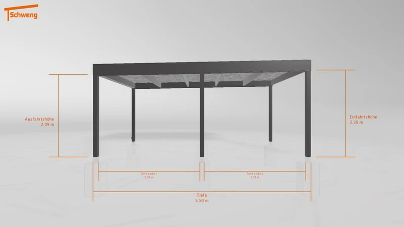 #DE Schweng Flachdachcarport C600 (ID bkjrdm)