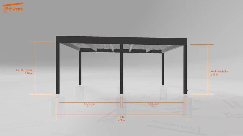 #DE Schweng Flachdachcarport C600 (ID bkjrdm)