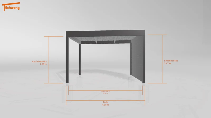 #DE Schweng Flachdachcarport C600 (ID x75949)