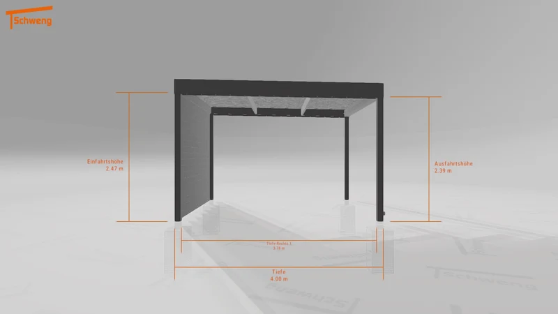 #DE Schweng Flachdachcarport C600 (ID x75949)