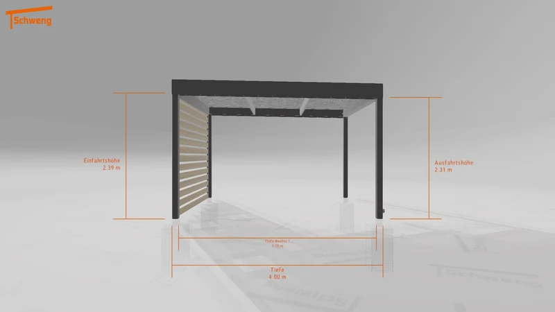 #DE Schweng Flachdachcarport C600 (ID 33p723)