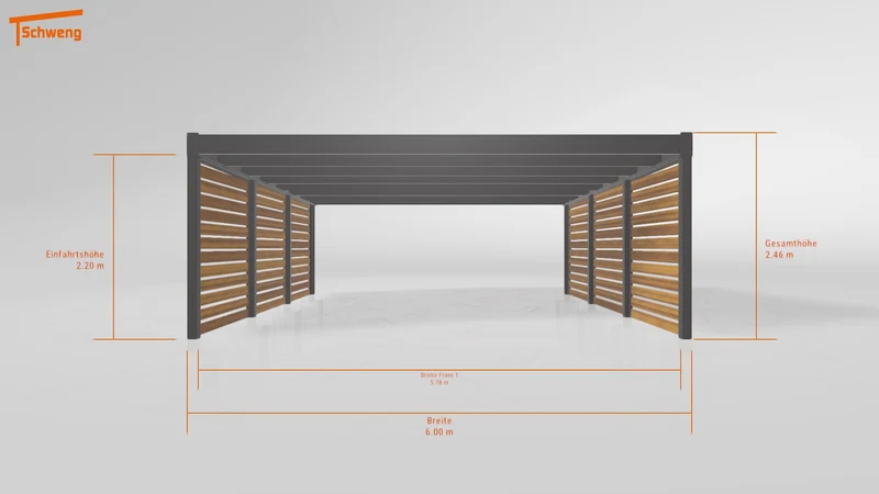 #DE Schweng Flachdachcarport C600+ (ID 775xwj)