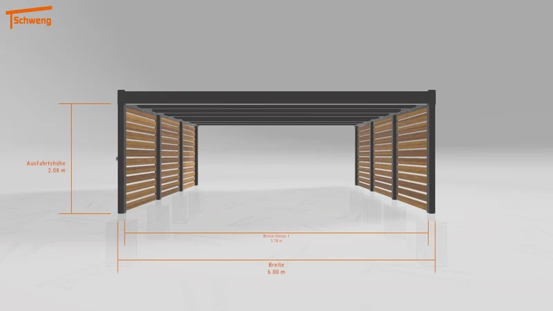 #DE Schweng Flachdachcarport C600+ (ID 775xwj)