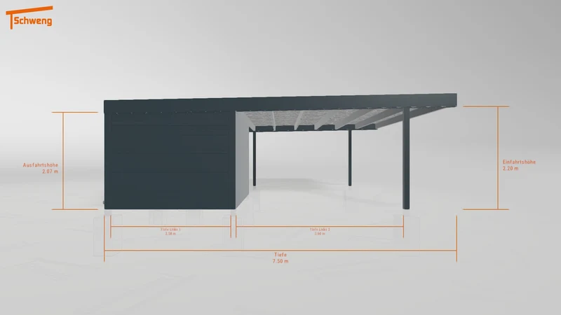 #DE Schweng Flachdachcarport C600+ (ID mjrwkz)