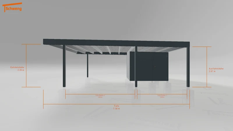 #DE Schweng Flachdachcarport C600+ (ID mjrwkz)