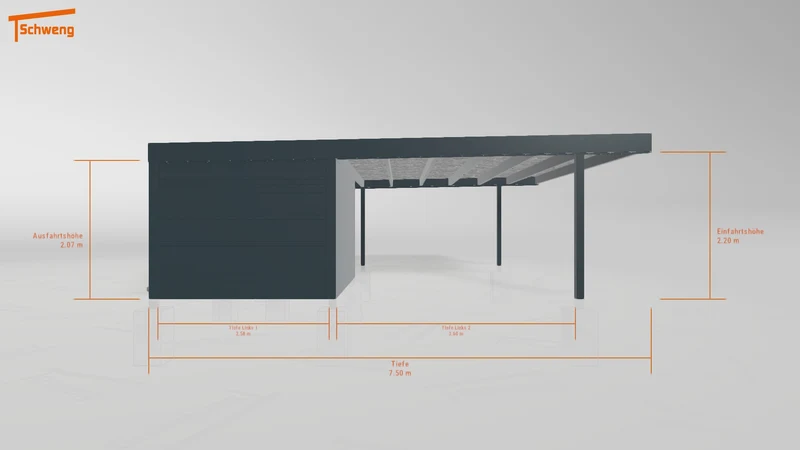 #DE Schweng Flachdachcarport C600+ (ID dvzkm8)