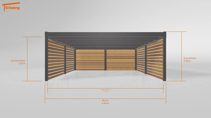 #DE Schweng Flachdachcarport C600+ (ID rjr4xx) #MTG