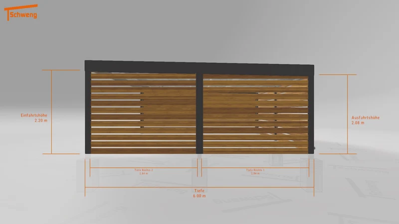 #DE Schweng Flachdachcarport C600+ (ID rjr4xx) #MTG