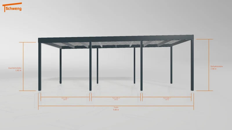 #DE Schweng Flachdachcarport C600 (ID n54z45)