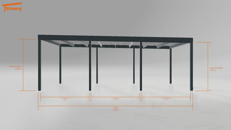 #DE Schweng Flachdachcarport C600 (ID n54z45)