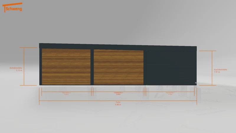 #DE Schweng Flachdachcarport C600 (ID 5m9r2p)