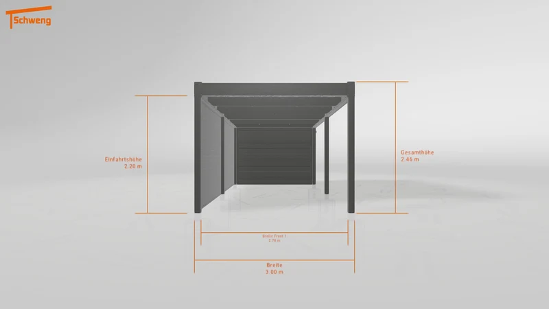 #DE Schweng Flachdachcarport C600 (ID 2qb53d)