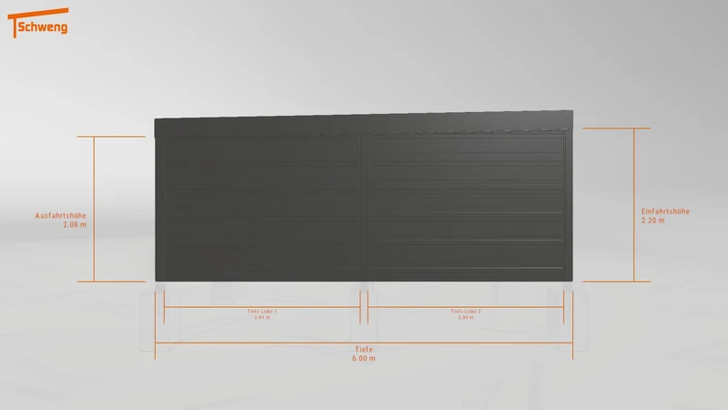 #DE Schweng Flachdachcarport C600 (ID 2qb53d)