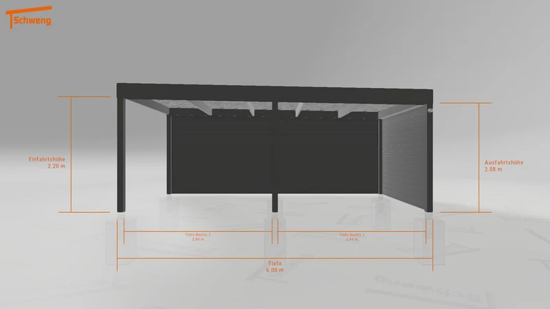 #DE Schweng Flachdachcarport C600 (ID 2qb53d)