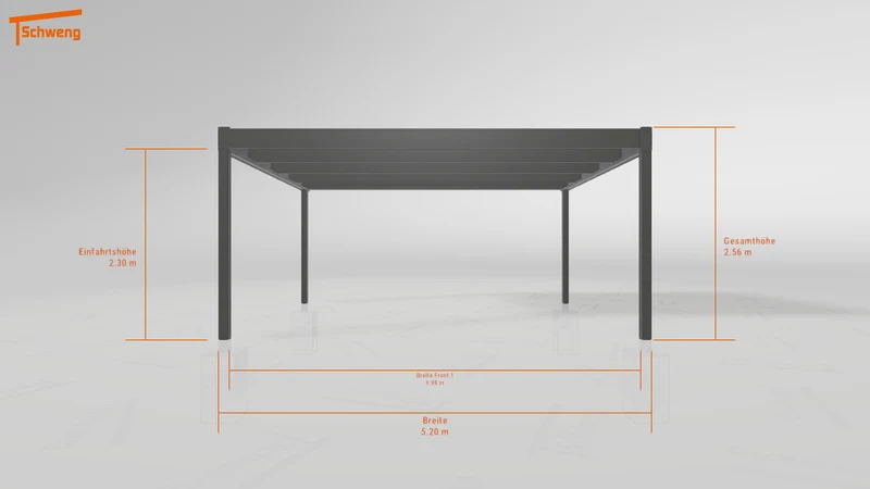 #DE Schweng Flachdachcarport C600 (ID zbxd4y)