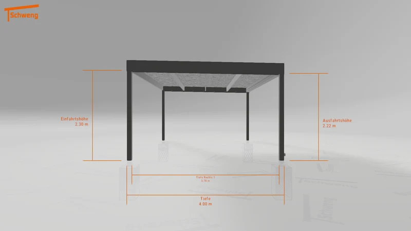#DE Schweng Flachdachcarport C600 (ID zbxd4y)