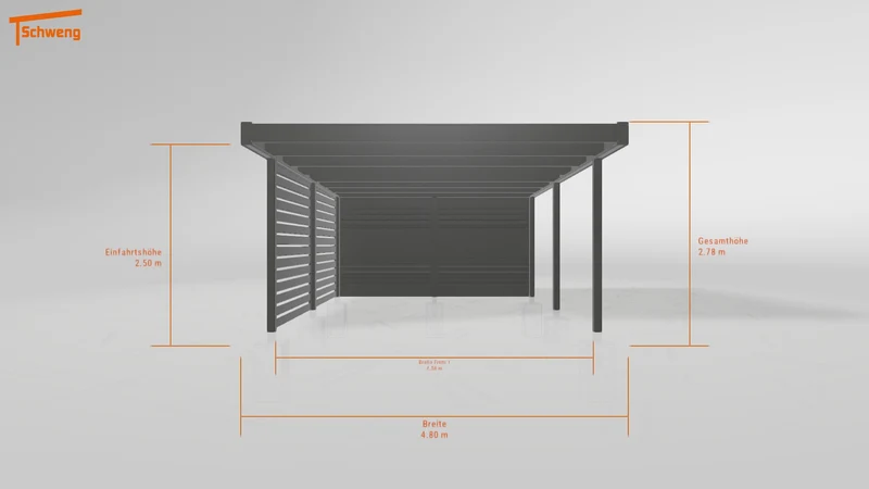 #DE Schweng Flachdachcarport C600 (ID 775xxj)