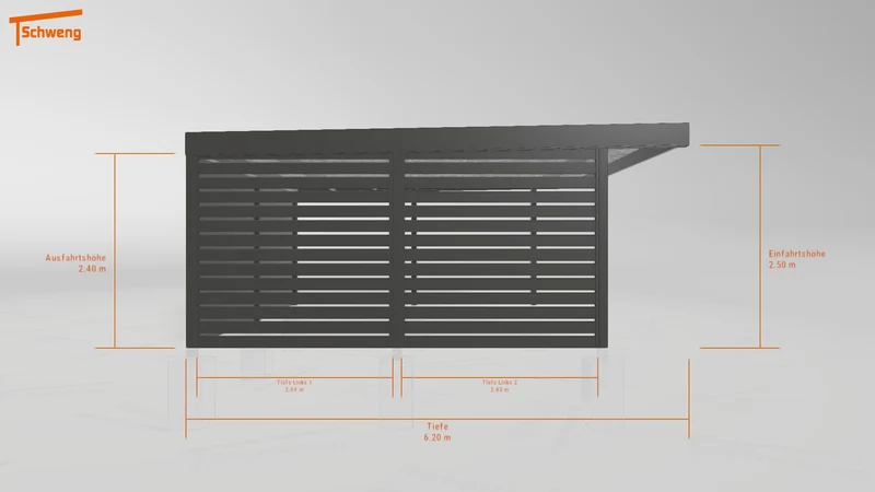 #DE Schweng Flachdachcarport C600 (ID 5m955z)