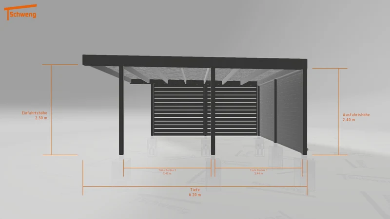 #DE Schweng Flachdachcarport C600 (ID 5m955z)