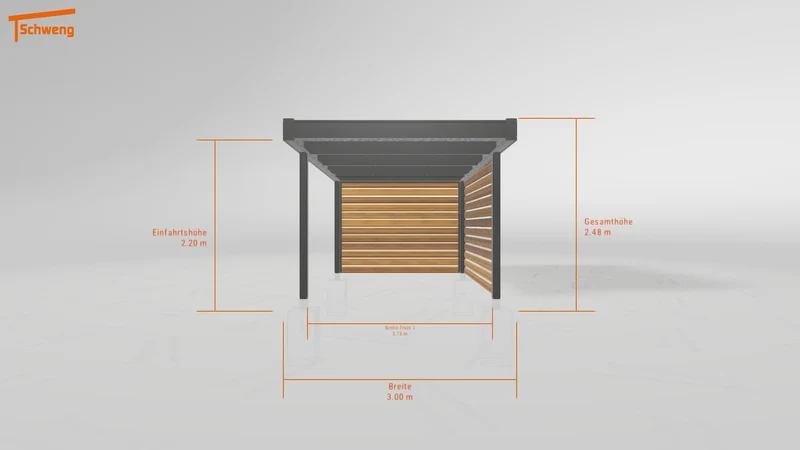 #DE Schweng Flachdachcarport C600 (ID 33prkz)