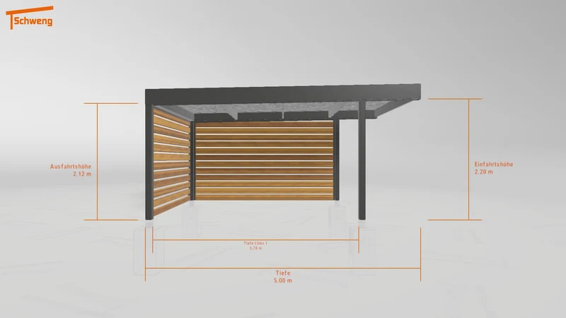 #DE Schweng Flachdachcarport C600 (ID 33prkz)