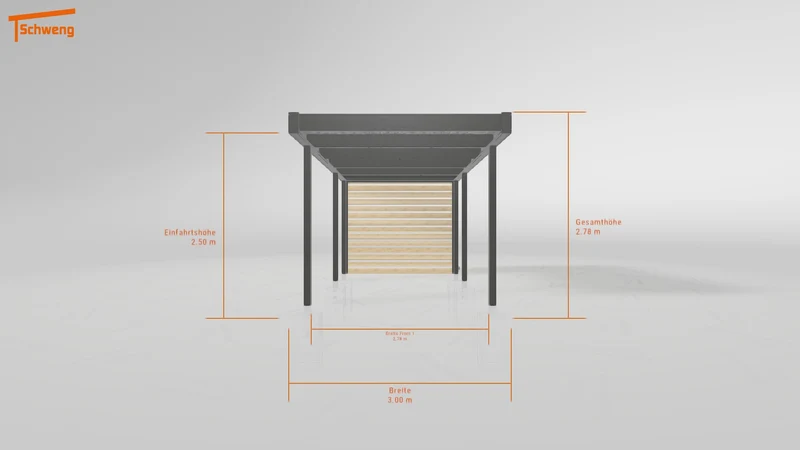 #DE Schweng Flachdachcarport C600 (ID w3y23w)