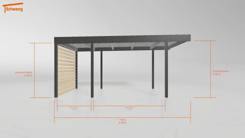 #DE Schweng Flachdachcarport C600 (ID w3y23w)