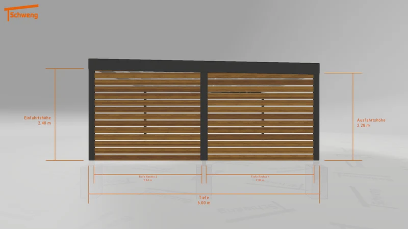 #DE Schweng Flachdachcarport C600+ (ID dvzd38) #MTG