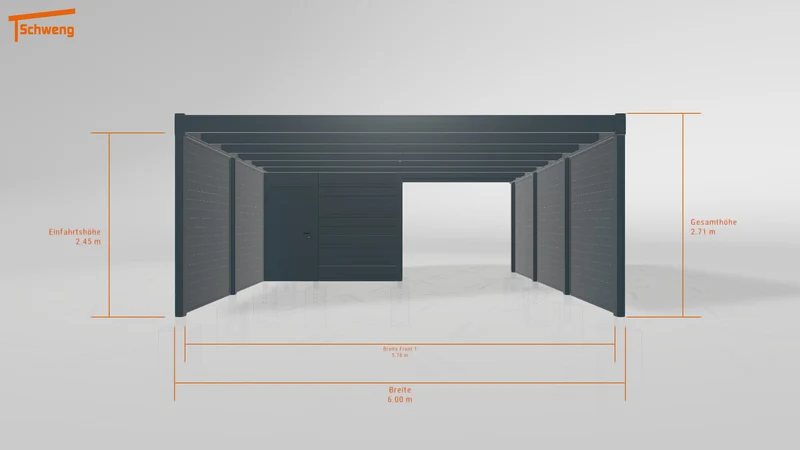 #DE Schweng Flachdachcarport C600 (ID bkjdw2)