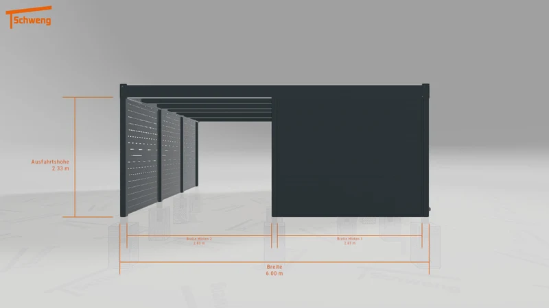 #DE Schweng Flachdachcarport C600 (ID bkjdw2)
