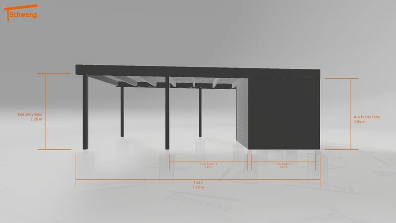#DE Schweng Flachdachcarport C600+ (ID w3yqgj)